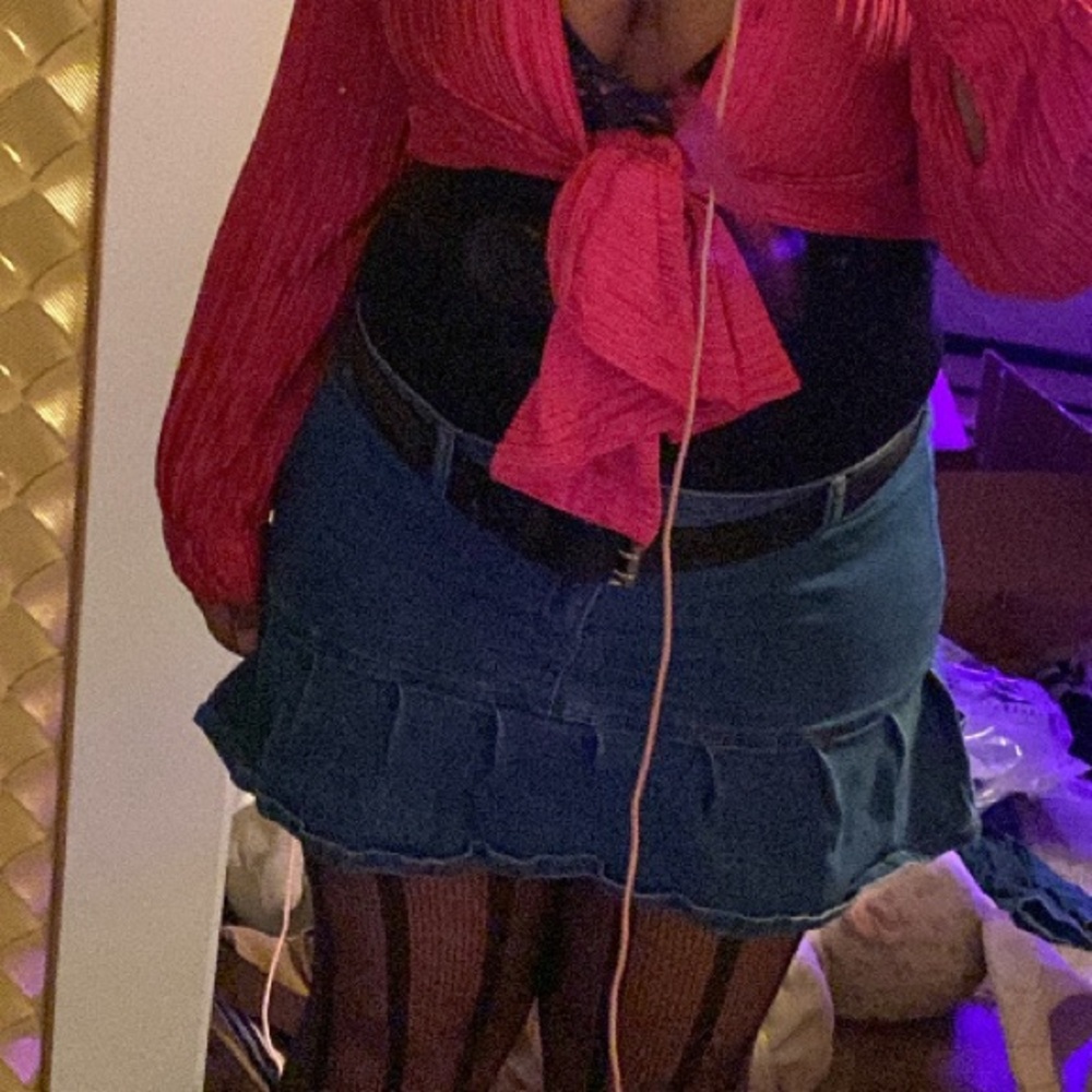 Jean ruffled miniskirt rue21